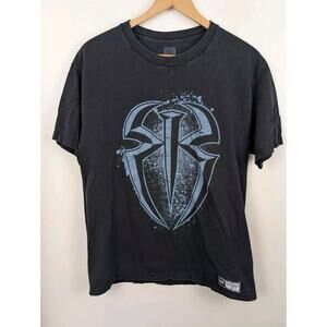 Roman Reigns Large L WWE Black T-shirt Authentic Wear Wrestling